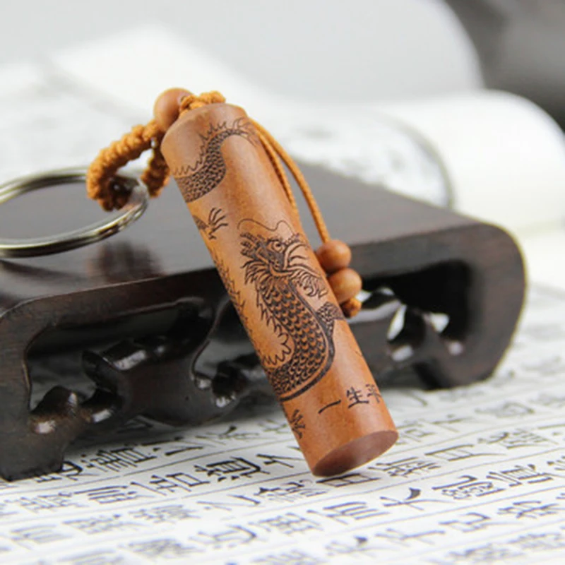 

ADOMANER 2019 Fashion Steel & Wood Key chain Chinese Characteristics Car Locksmith Men Women keyrings Gift Jewelry wholesale