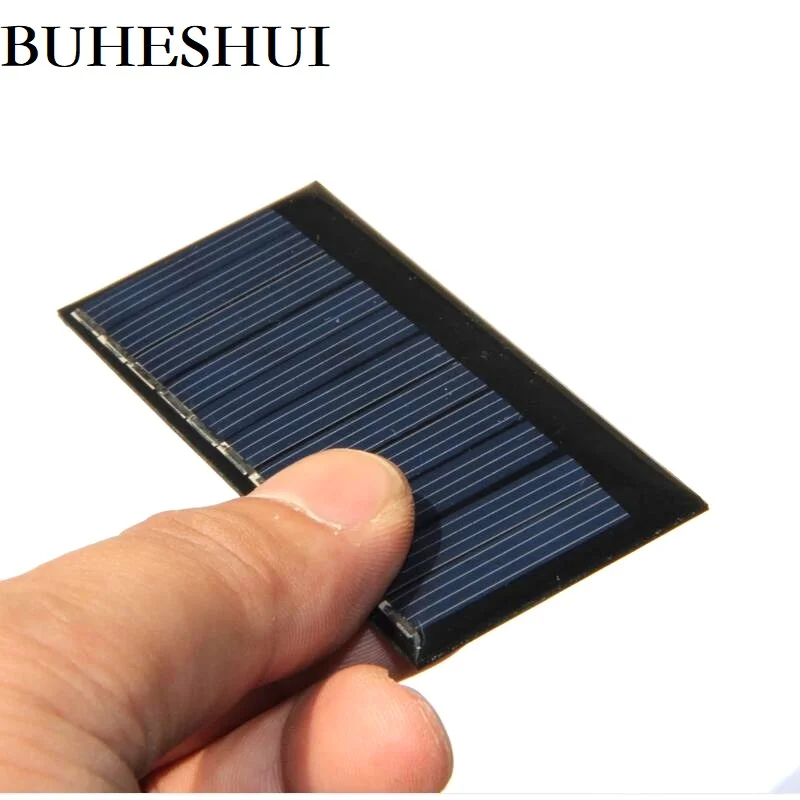 

BUHESHUI 5.5v 60MA Solar Cell Epoxy Polycrystalline Solar Panel Module DIY Solar Charger For 3.7V Battery Light Toy Study 10pcs