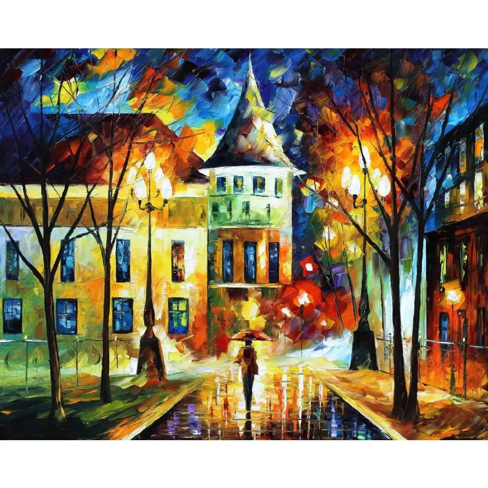 High quality handmade palette knife oil painting on canvas night magic home picture decor modern art | Дом и сад