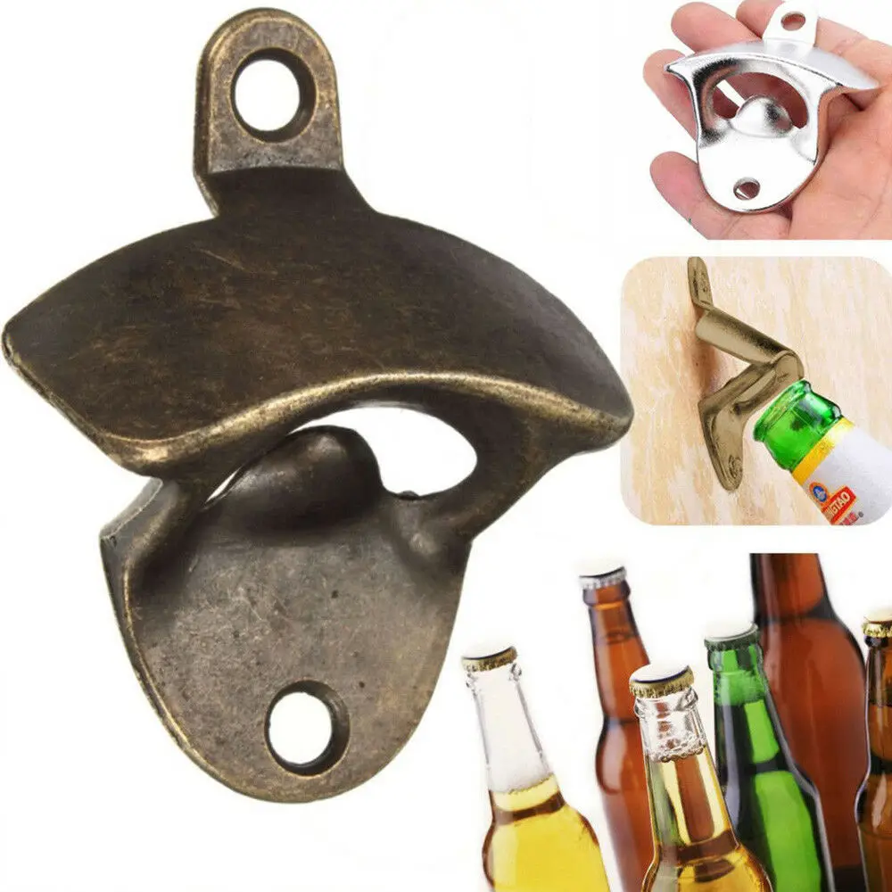 Wall Mounted Opener Beer Bottle Opener Bar Beer Soda Cap Tools Fixed