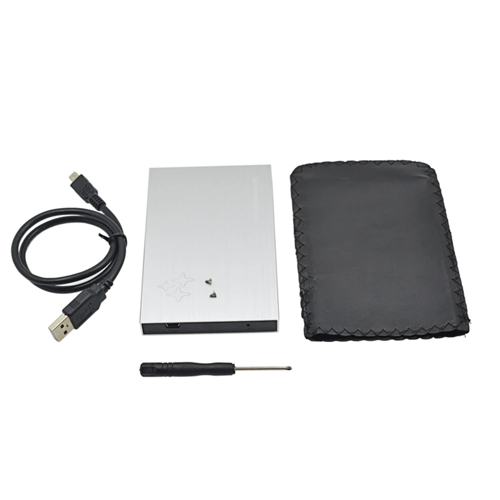 

Silver Container For Hard Disk SATA to USB2.0 2.5 External Hard Disk Driver Adapter 1TB 500GB SSD HDD Case Enclosure Box Optibay