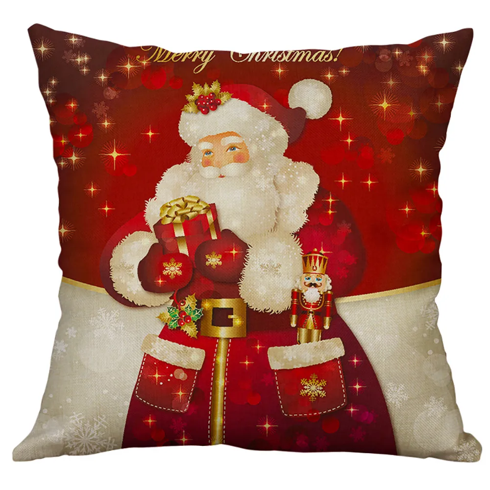 Санта Клаус с изображениями на тему Рождества Чехлы декоративное хлопковое белье Декоративные подушки для дивана сиденье Подушка Чехол размером 45*45 см домашний декор