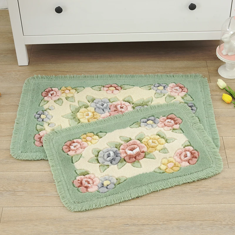 Günstige Blume Druck Klassische Bad Teppich Matte Teppich, 1 PCS Anti Slip Boden Bad Matte Teppich, bad Teppich Matte Wc Teppich Alfombra