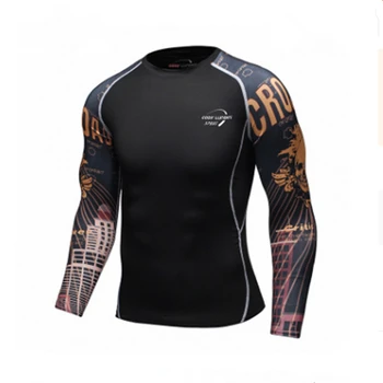 

New Compression T-shirt Sports Running Tights Men Jogging Bottoming shirt Fitness Gym Clothing Sport Men rash guard Quick drying