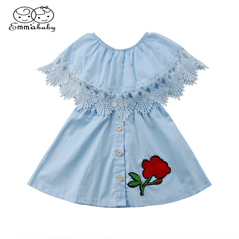 Emmaaby/милые детские хлопковые платья с цветочным рисунком для маленьких девочек; кружевные вечерние платья-пачки с цветочной вышивкой и рюшами; сарафан; одежда