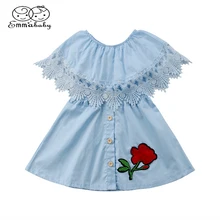 Emmaaby/милые детские хлопковые платья с цветочным рисунком для маленьких девочек; кружевные вечерние платья-пачки с цветочной вышивкой и рюшами; сарафан; одежда