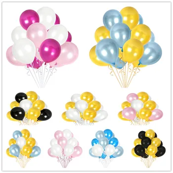 

14pcs/lot Wedding 12inch Air Balloon Boy Girl Birthday Party Blue Gold White Inflatable Latex Helium Balloons Decoration Supply