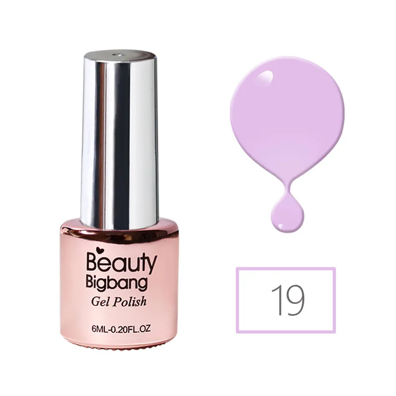 BeautyBigBang, 6 мл, чистый цвет, Гель-лак для ногтей, УФ светодиодный, лампа, гель-лаки для дизайна ногтей, маникюрный Топ, впитывающий Гель-лак для ногтей - Цвет: 019