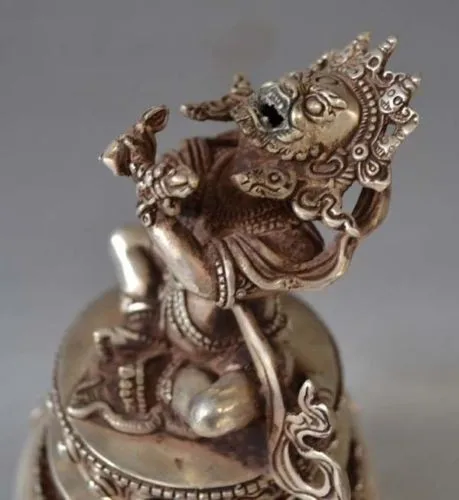 Тибетская Серебряная бронзовая Махакала Будда курильница для благовоний