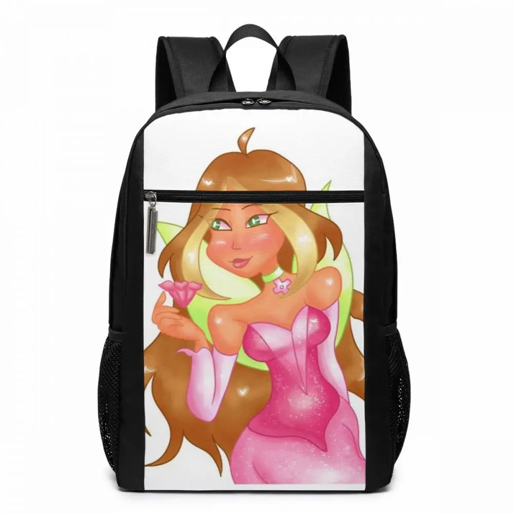 

Winx Club Backpack Flora Fairy Of Nature Backpacks Travel Multi Pocket Bag Trend Student High quality Pattern Man - Woman Bags