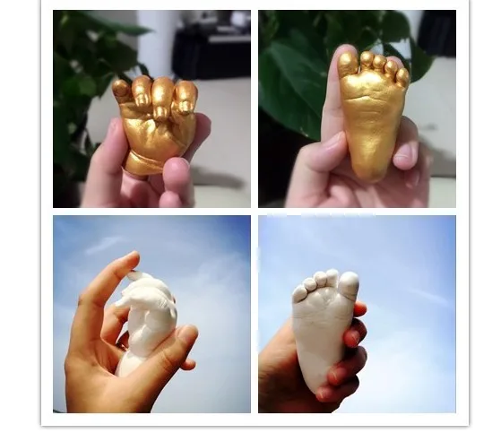 3D الطفل اليد القدم طباعة الجص الصب كيت اليد نموذج القدم ثلاثي الأبعاد الطفل الرعاية الحبر بصمات البصمة التذكار هدية