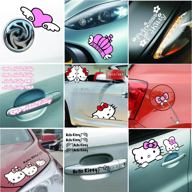 rosa dos desenhos animados olá kitty adesivos de carro e decalques