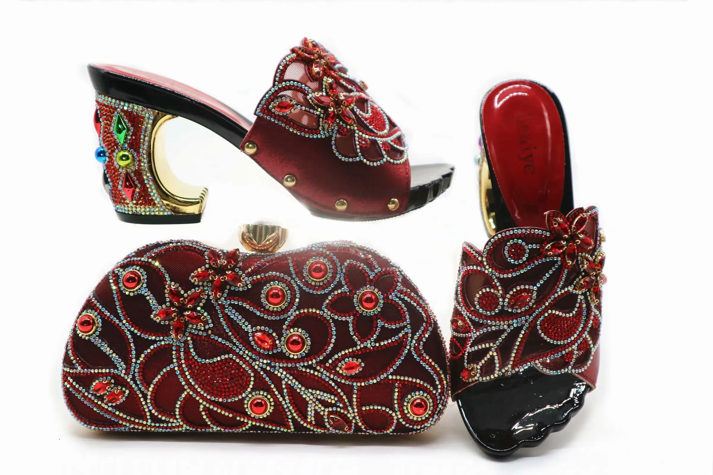 Новое поступление Африканский стиль asi ebi вечерние туфли комплект из туфель и сумочки в бирюзовый цвет; обувь синего цвета высокого качества элегантные тапочки обувь SB8405-3