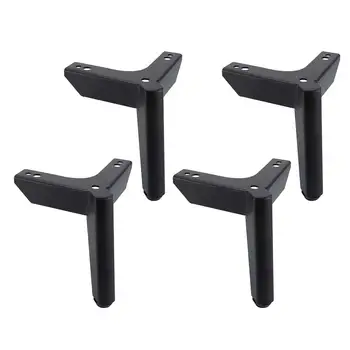 

Metal Furniture Support Legs, Height Adjustable Sofa Coffee Table Bathroom Cabinet Feet Black Furniture Accessories