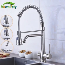 Nickel Brushed Pure Water Mixer Tap Swivel Spout font b Kitchen b font Sink font b