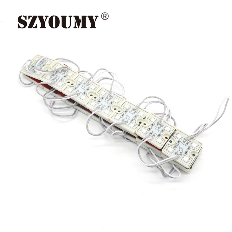 SZYOUMY оптовая продажа 10000 шт. холодный теплый белый 4 Светодиодный модуль 5050 4 SMD светодиодный свет 12 В водонепроницаемый Бесплатная доставка