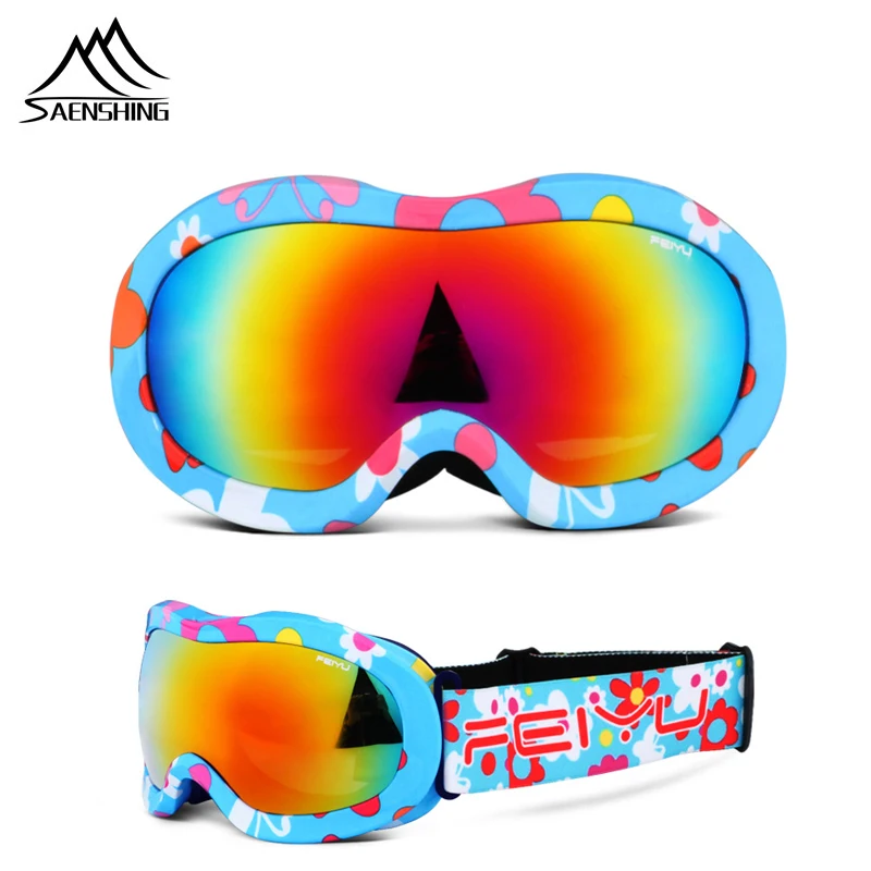 Kids Ski Goggles Double Lens Anti Fog Winter Snowboard Goggles Children