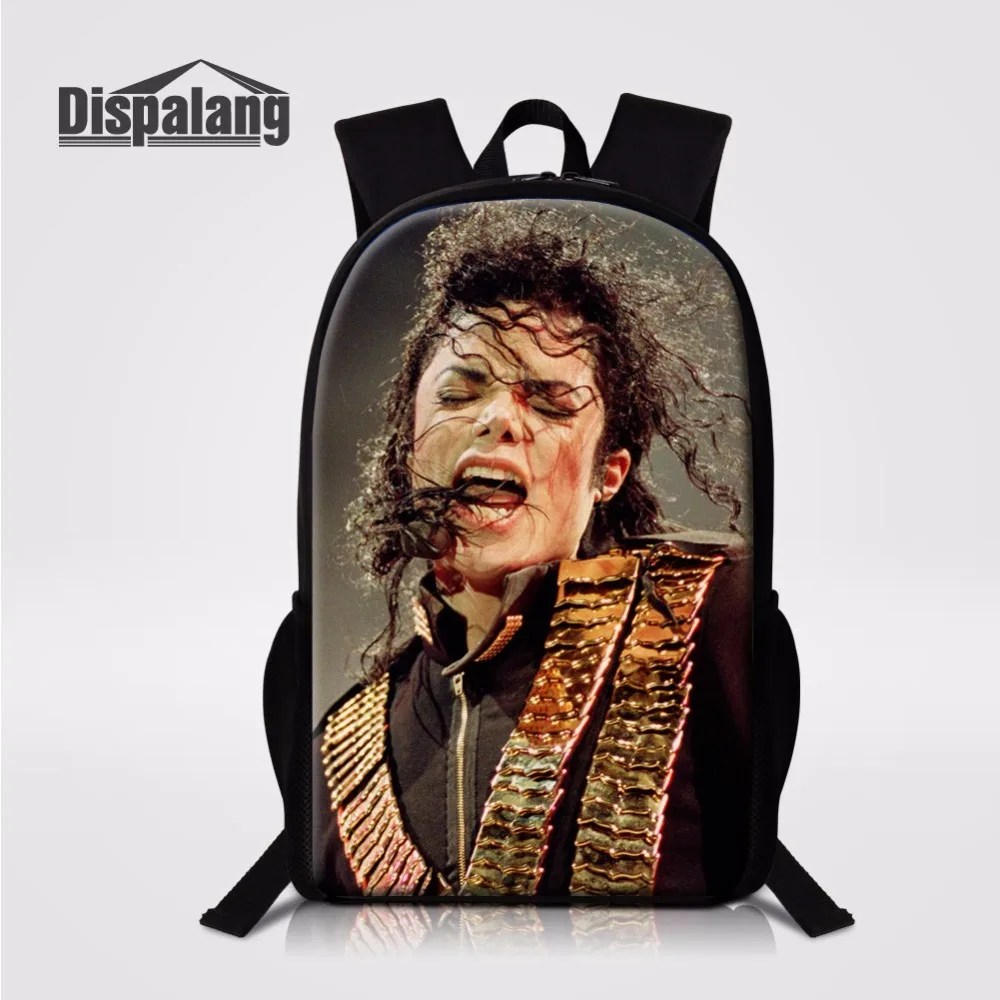 

Dispalang 16-inch Schoolbag For Primary School Students Stylish Lightweight Bookbag Michael Jackson Dancing King Prints Backpack