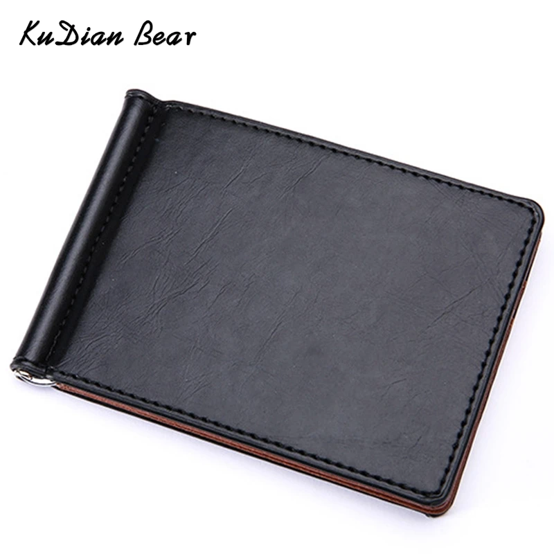 KUDIAN BEAR мужской кожаный кошелек с зажимом для денег Мужской зажим Rfid тонкие зажимы