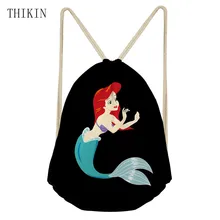 THIKIN женские рюкзаки Русалочка мультяшный узор Студенческая Повседневная нарисованная сумка Женская дорожная мягкая женская сумка Mochila для девочек