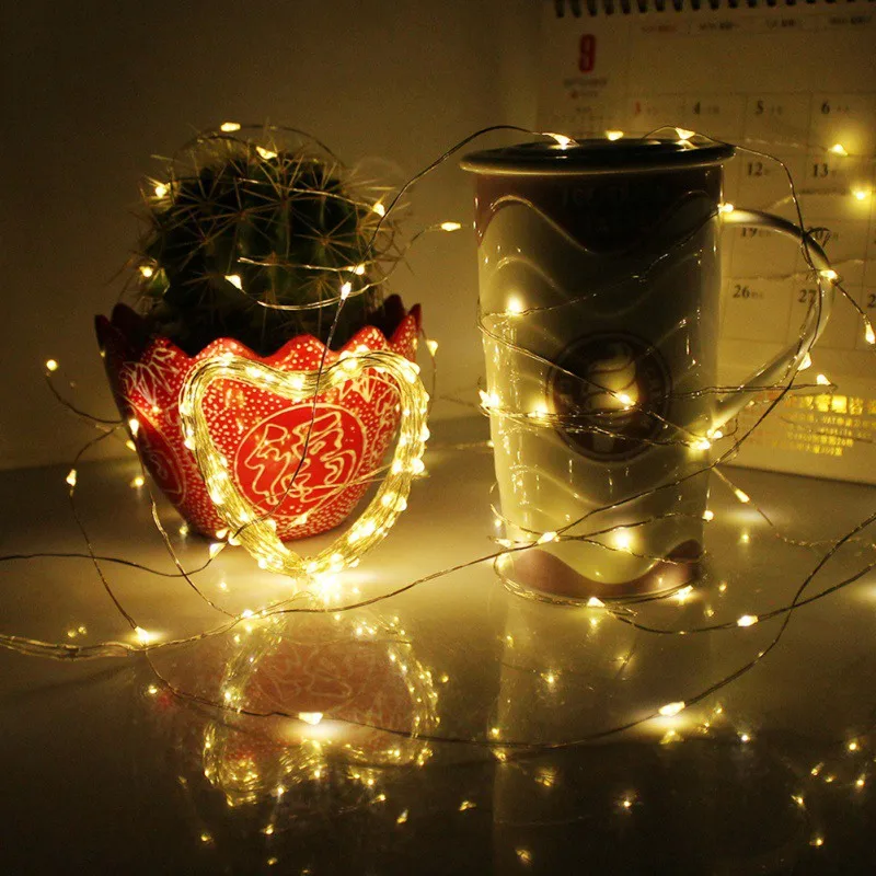 Светодиодная светодио дный Рождественская светодио дный гирлянда светодиодные струны медная проволока гирлянда 2 м водостойкие
