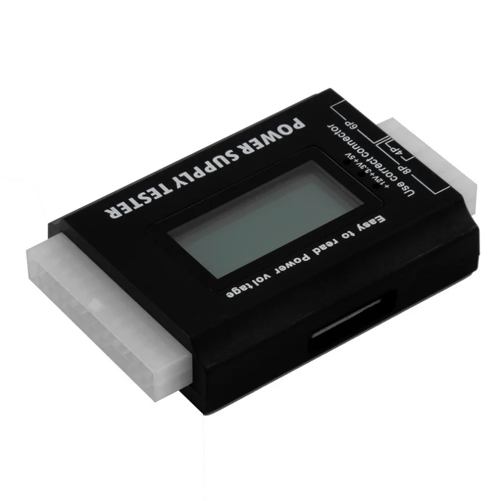 الرقمية LCD PC الكمبيوتر PC امدادات الطاقة فاحص 20/24 دبوس SATA Hdd الفاحصات امدادات الطاقة فاحص مدقق الأسود