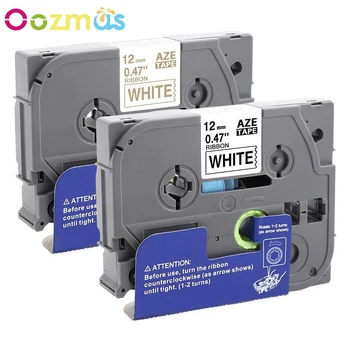 

2x P-touch Textile Tape Compatible for Brother TZe-R231 TZe-R234 12mm x 4m, Black/Gold on White non-adhesive ribbon label maker