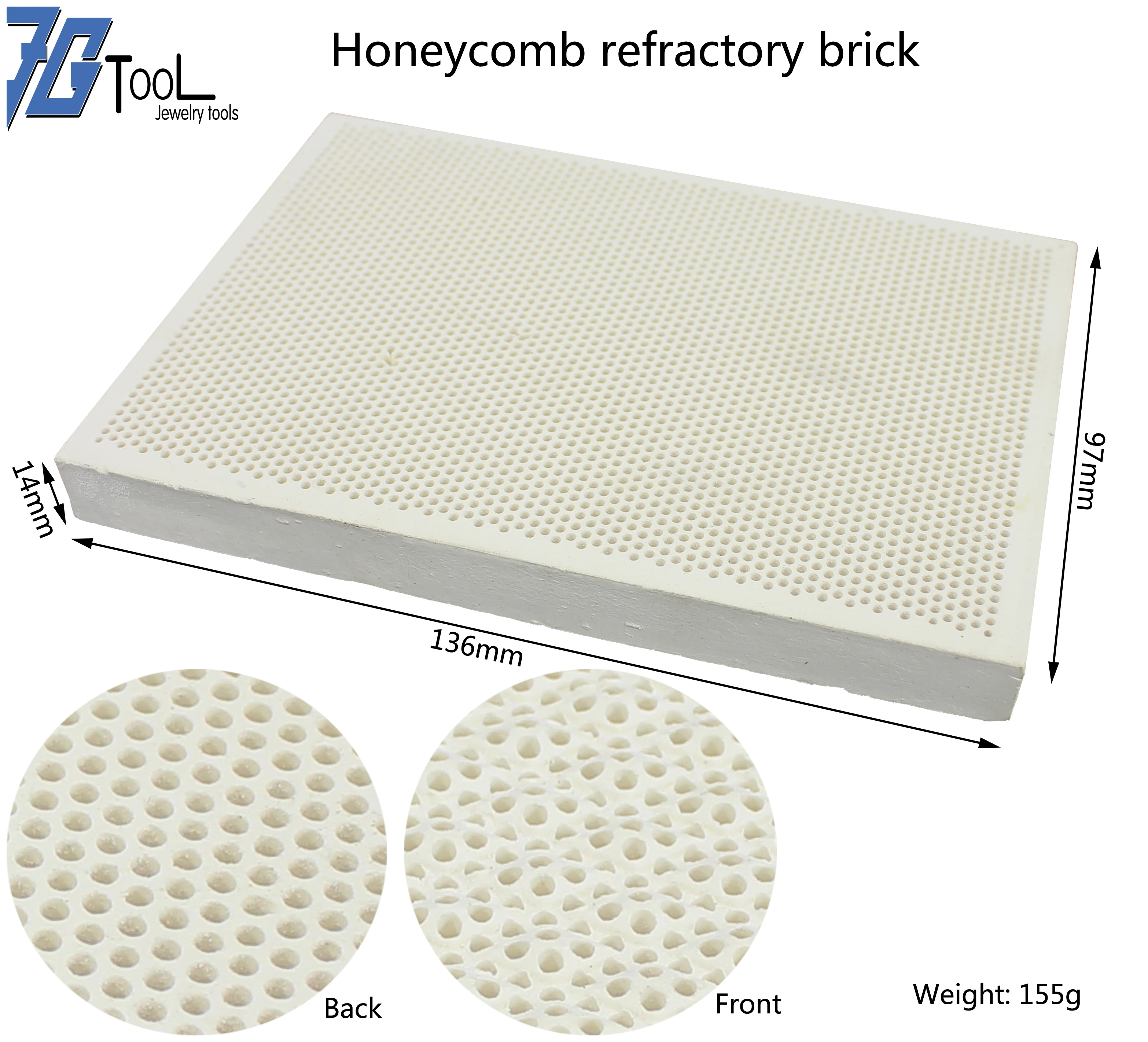 

1PC Ceramic Jewelry Soldering board ceramic solder board Jewelry heating paint printing drying 136 * 97 * 14mm jewellery tools
