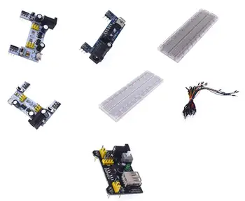 

MB102 Breadboard Power Supply Board Module MB-102 830 points Solderless Prototype Bread board kit 65 Flexible jumper wires