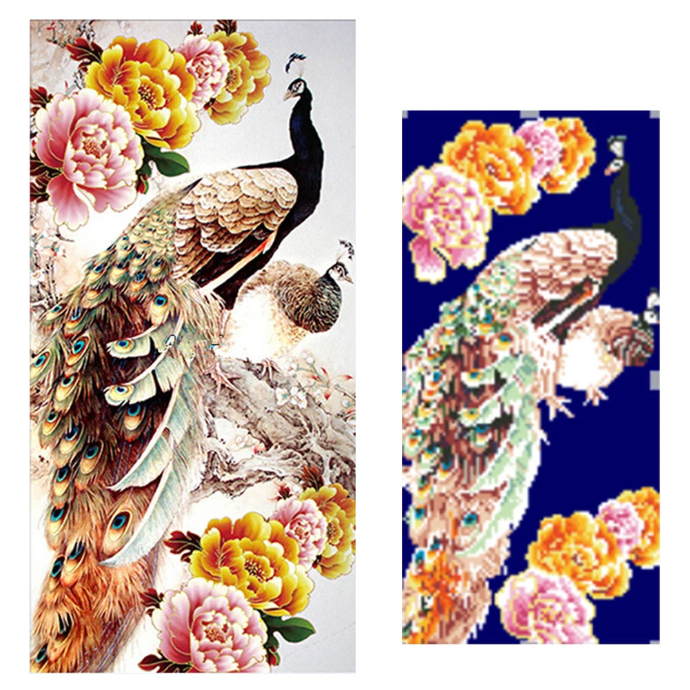 Горячая DIY 5D алмазная вышивка картина Вышивка крестом комплект цветок животное домашний декор павлин