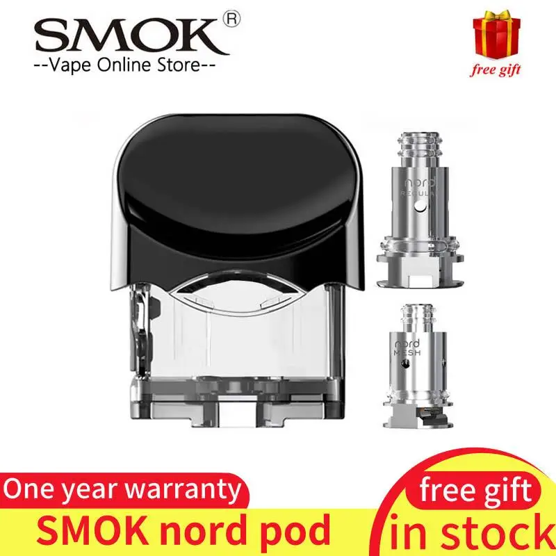 

SMOK Nord pod with replacement mesh and regular coils for Nord kit 3ml SMOK nord pod VS Novo pod Original