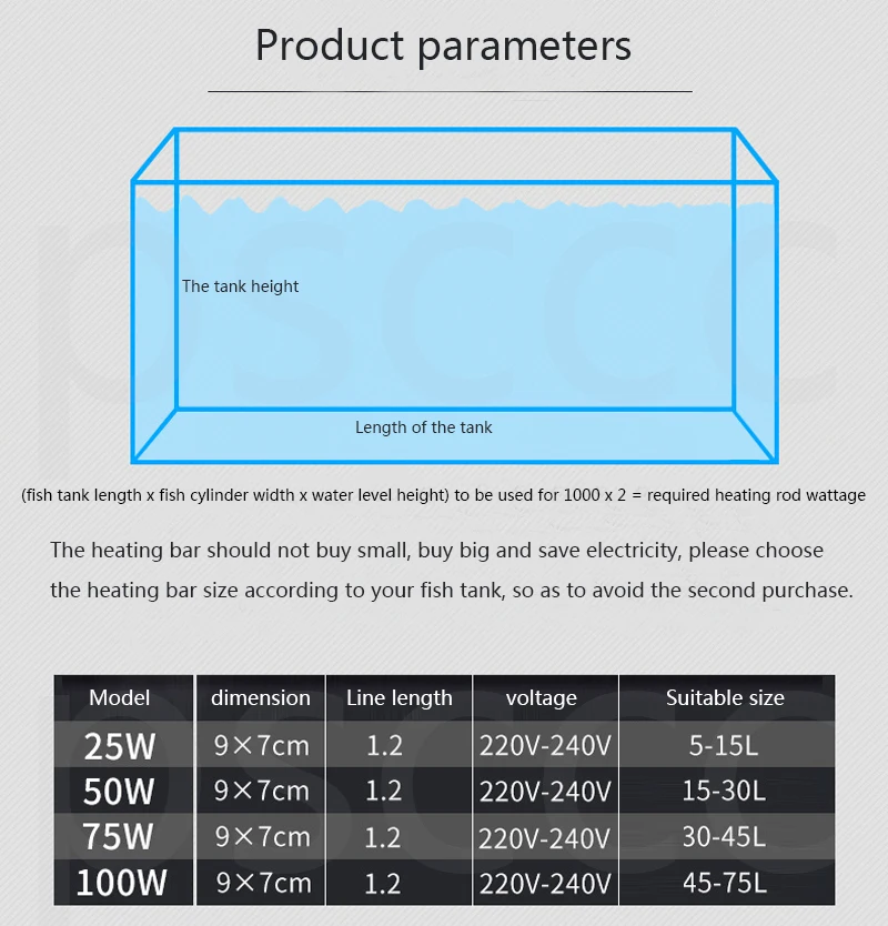 25 Вт, 50 Вт, 75 Вт, 100 Вт, аквариумный нагреватель, аквариумные электронагревательные стержни, цифровой регулятор температуры, аквариумный аквариум для черепах