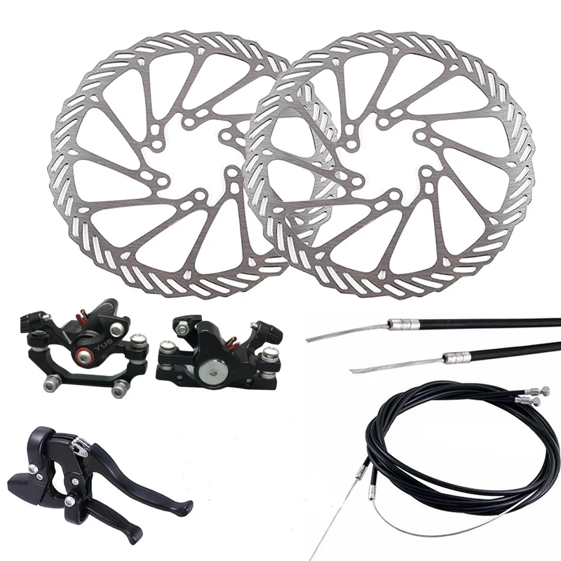 Mountain Bike Bicycle Mechanical Disc Brake 160mm Disc Rotor Brake Lever Set