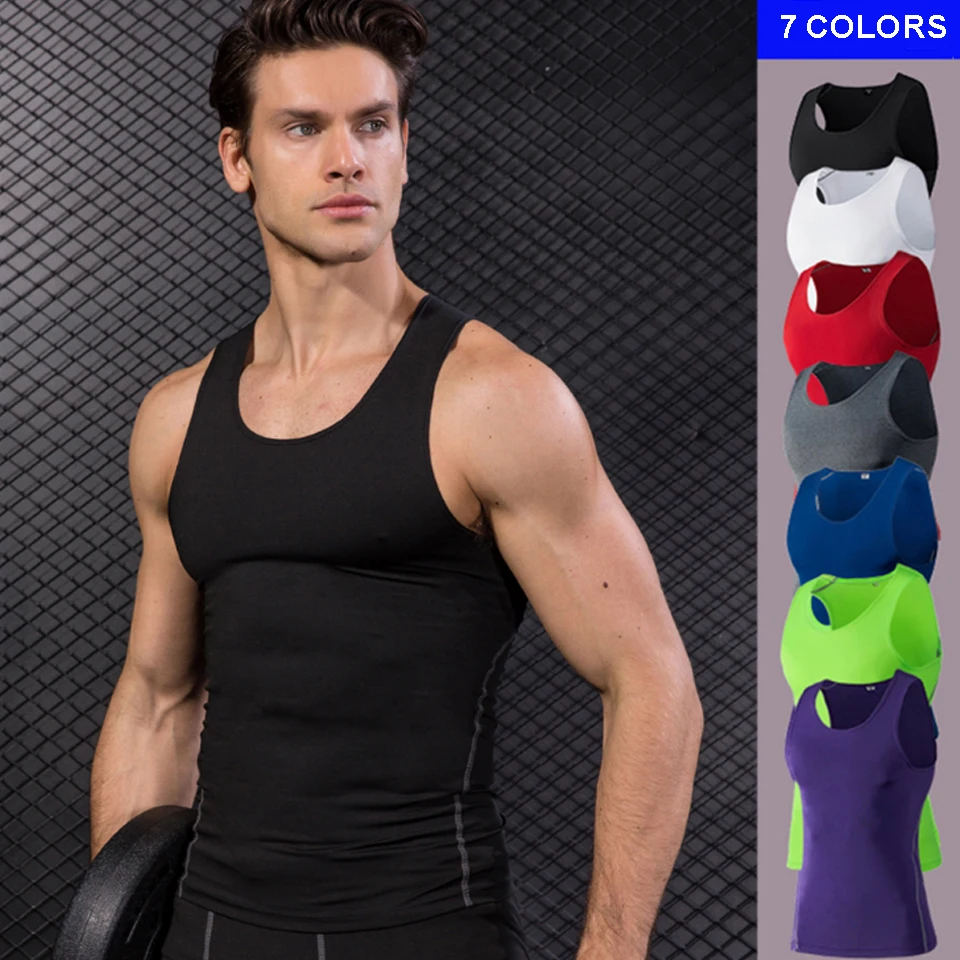 Buy Men's training tight vest basketball fitness