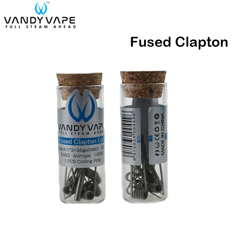 10 шт./лот оригинальный Vandy Vape Fused Clapton Coil 0.43ohm 26ga(A1)x2 + 36ga(Ni80) для бака электронной