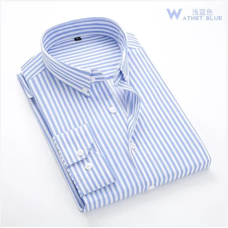 Batmo Новое поступление весенние высококачественные полосатые повседневные синие рубашки мужские, мужские полосатые рубашки, белые рубашки мужские большие размеры S-5XL