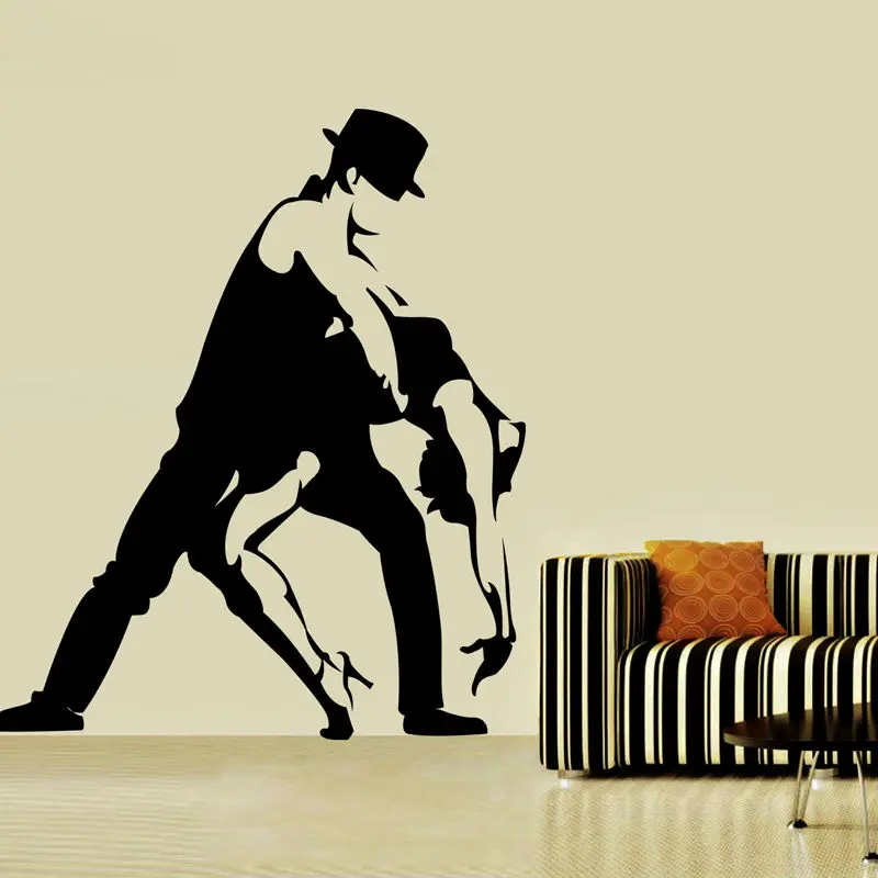 Wholesale Tango Wall Sticker Black Silhouette Living Room Removable