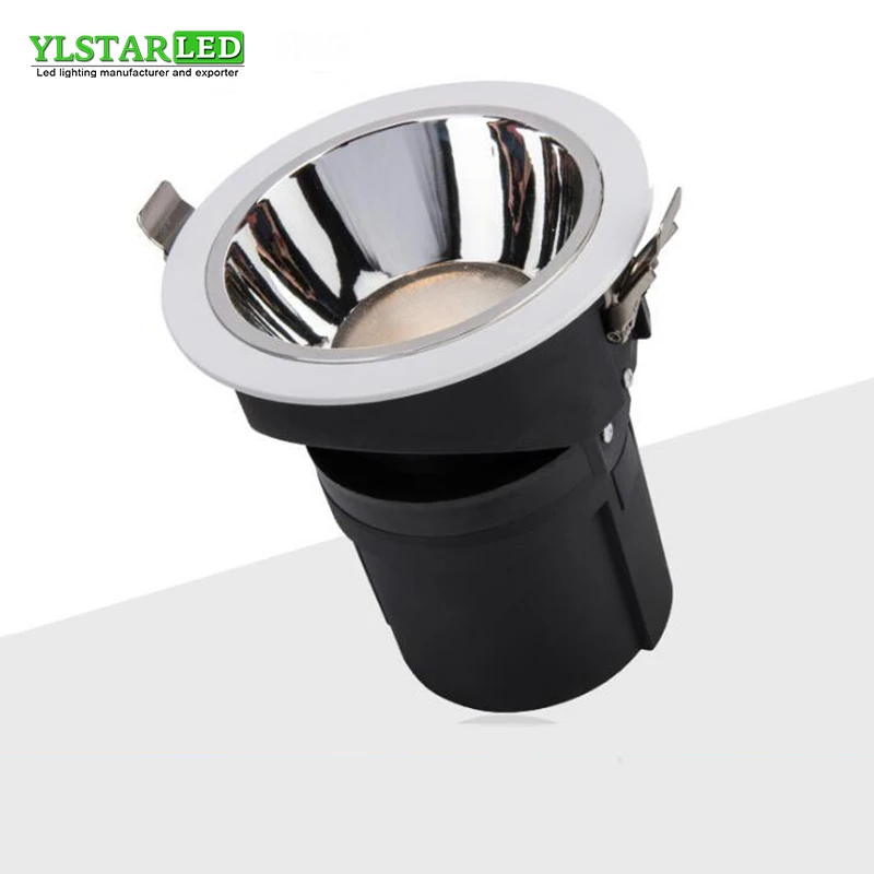 

YLSTAR Free shipping LED Die-casting aluminum Downlight 15W LED COB Chip 110-240V ceiling downlights Adjustable angle Downlight