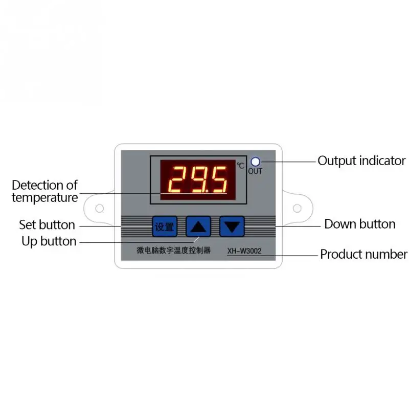 12 В/24 В/220 В XH-W3002 ABS цифровой регулятор температуры переключатель с 1 м водонепроницаемый зонд ЖК-дисплей