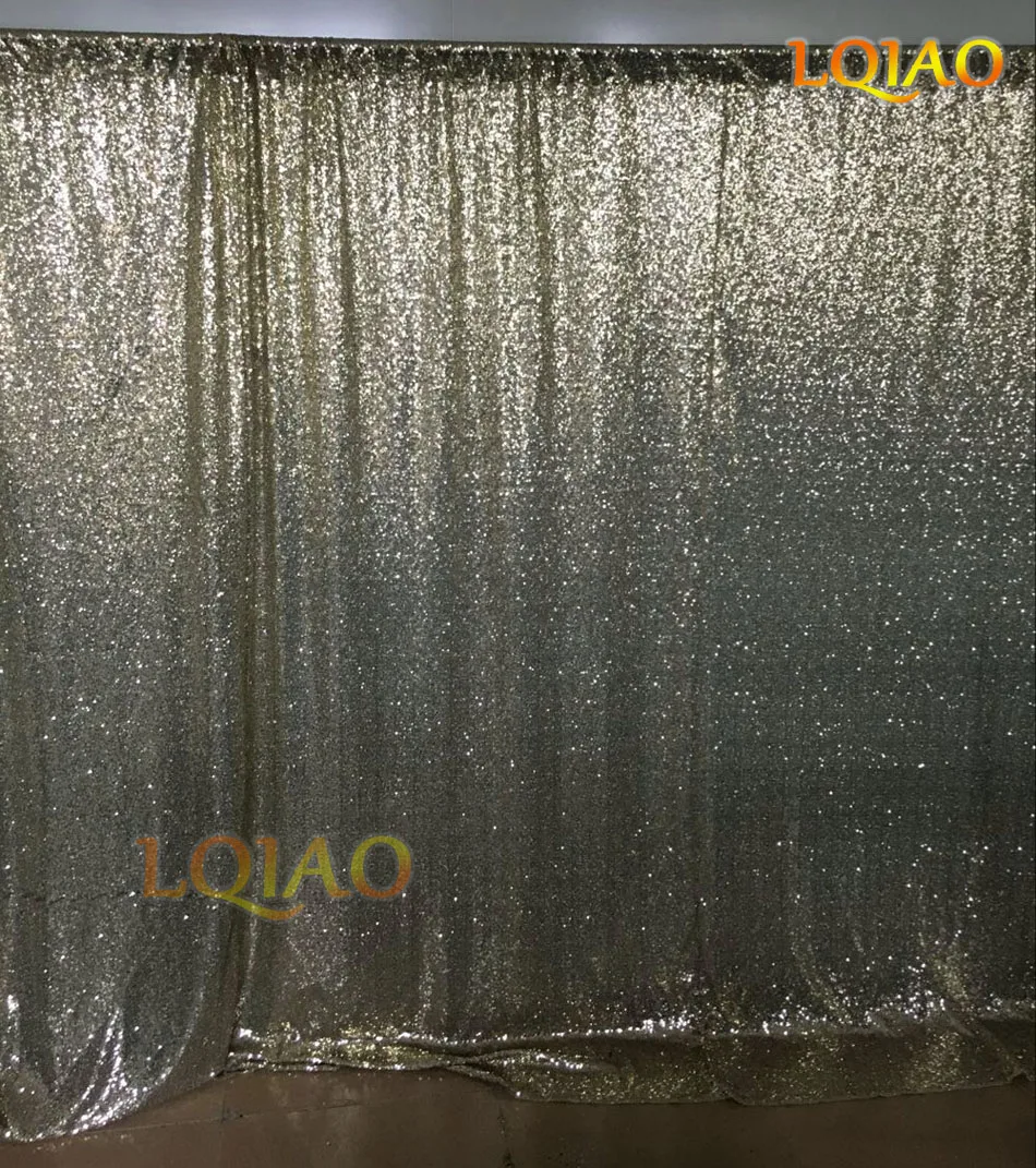 

8FTX8FT Sparkly Light Gold Sequin Background,Romantic Sequin Curtain Backdrop for Wedding Photo Booth Sequin Fabric Linens Decor