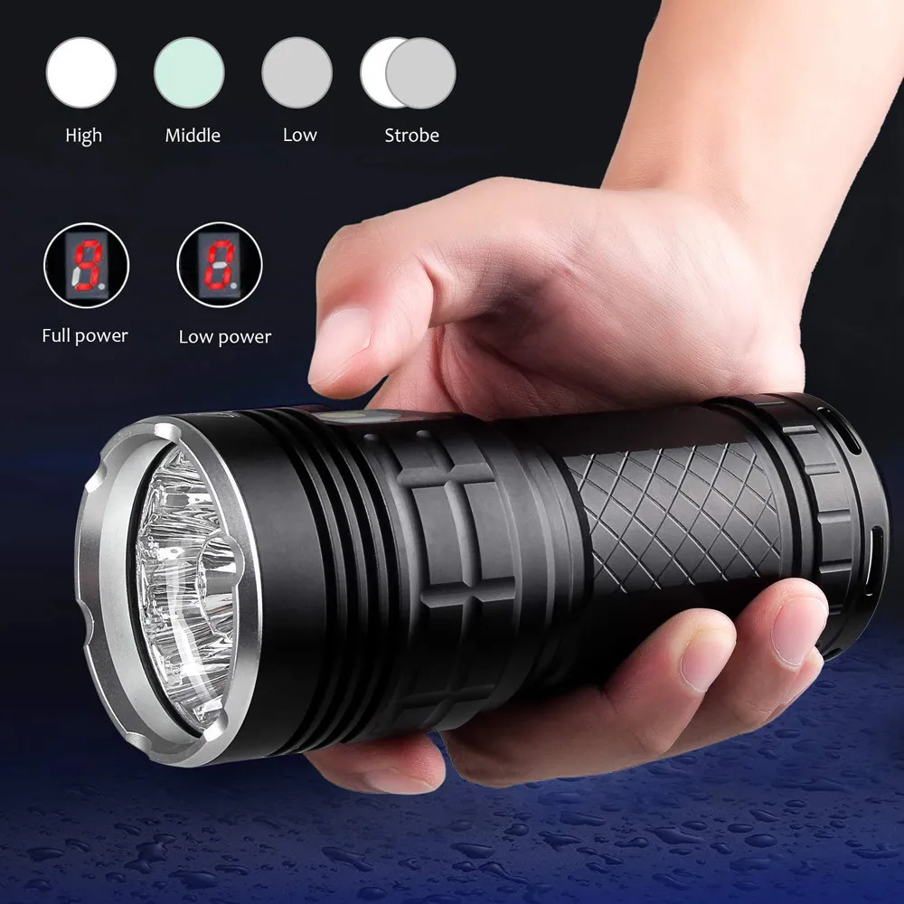 ISHOWTIENDA SupwildFire 7 x XM-L T6 светодио дный Мощность цифровой Дисплей Охота фонарик с Перезаряжаемые Батарея для кемпинга# G30