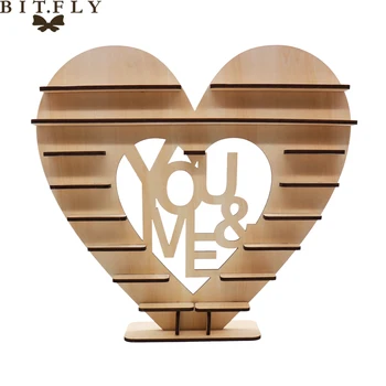 

43x40cm Romantic heart shape Wedding DIY Decoration wood Cake Stand Candy Pop Chocolate Stand Wedding Party Table Decorations
