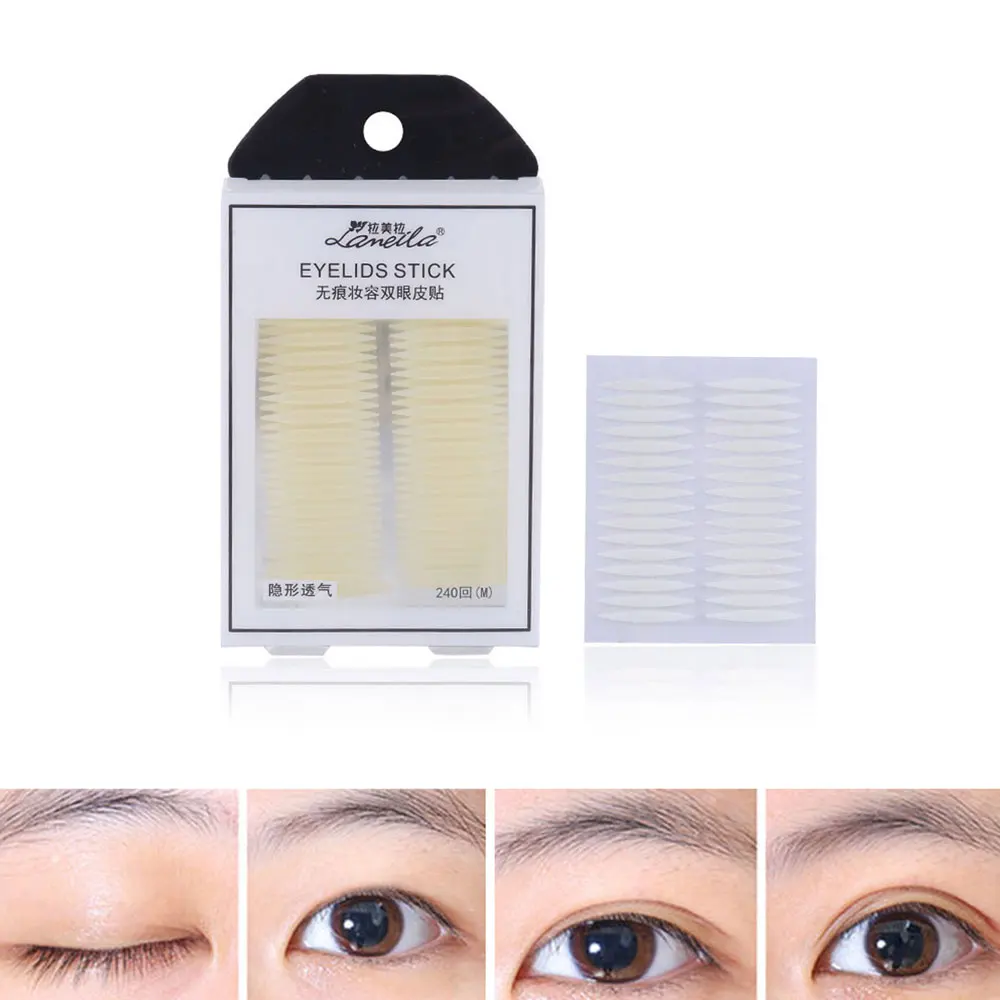

1Set 240Pairs Invisible Sticky Eyelid Tapes Stickers with Y Stick Medical-use Adhesive Fiber Instant Eyelid Lift Without Surgery