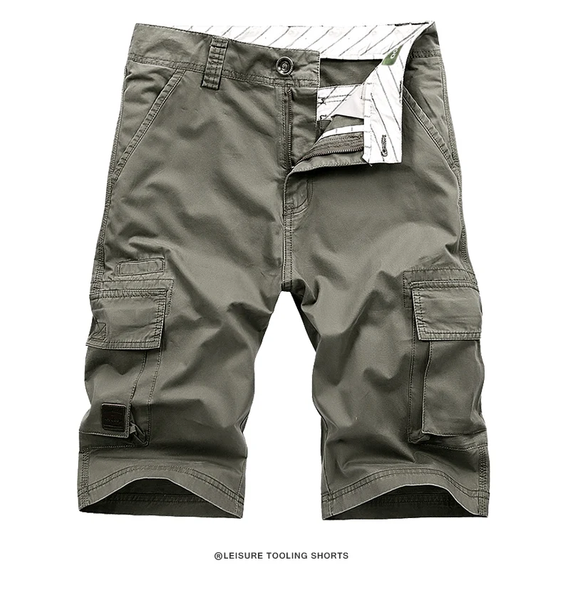 HANQIU Лето 2019 г. для мужчин брюки карго шорты для женщин прямые свободные модные хлопковые Мужская военная одежда Короткие штаны плюс размеры