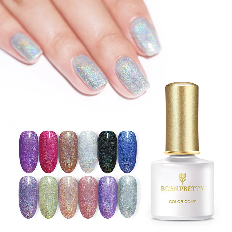 

BORN PRETTY 6ml Holographic Glitter Gel Polish Shimmer Soak Off UV LED Gel Varnish for Salon Home DIY