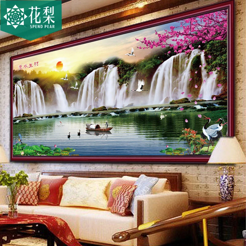

5D diamond painting full of drilled raw water living room cross-stitch diamond embroidery round diamond
