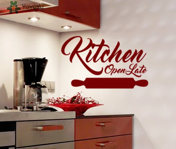 Kitchen Wall Decal Quotes Open Late Vinyl Wall Stickers Gift Rolling Pin Pattern Removable Mom Kitchen Home Decor Art Muralsy407 Decoration Art Vinyl Wall Stickerskitchen Wall Decal Aliexpress