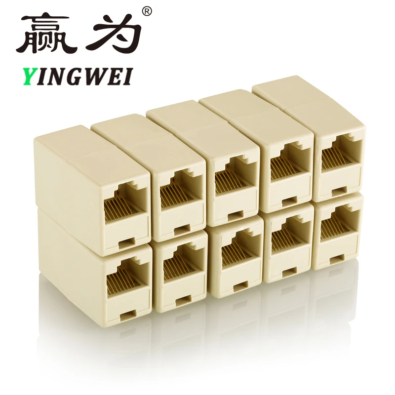 RJ45 соединитель Ethernet двойной прямой головкой Lan Кабельный CAT 5 5E 6 6a 7 Удлинитель