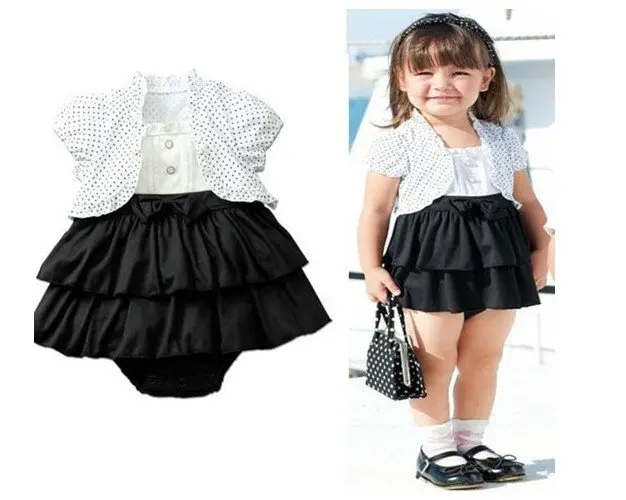baby girl black and white dress