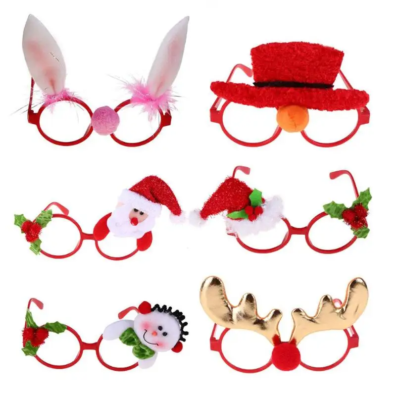 

1 Pc Funny Christmas Ornaments Glasses Frames Evening Party Toy Kids Xmas Gifts Decor For party Christmas Decorations for Home
